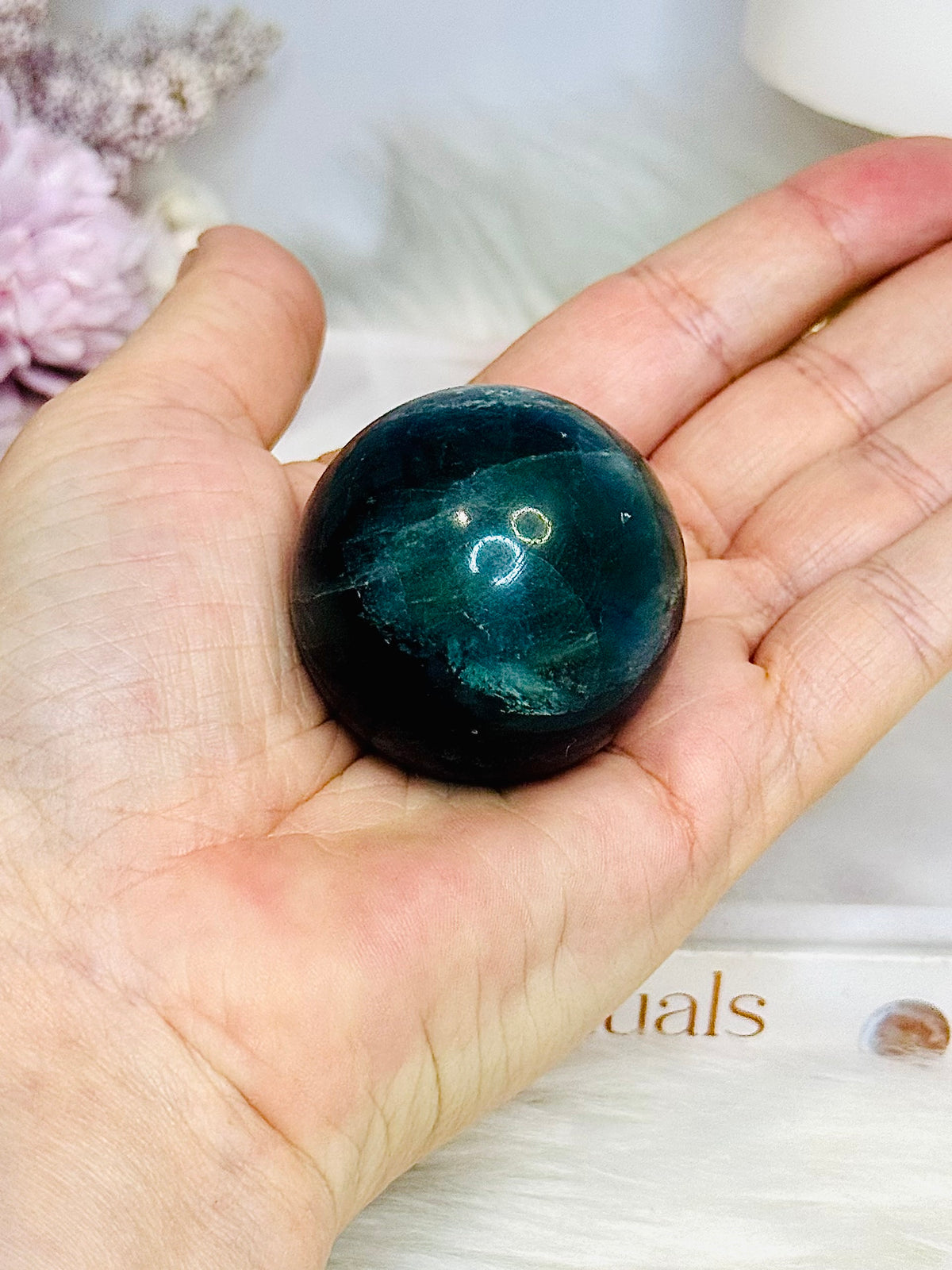Blue Fluorite Sphere on Stand 131g