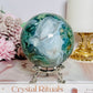 Large Moss Agate Druzy Sphere on Stand 756g