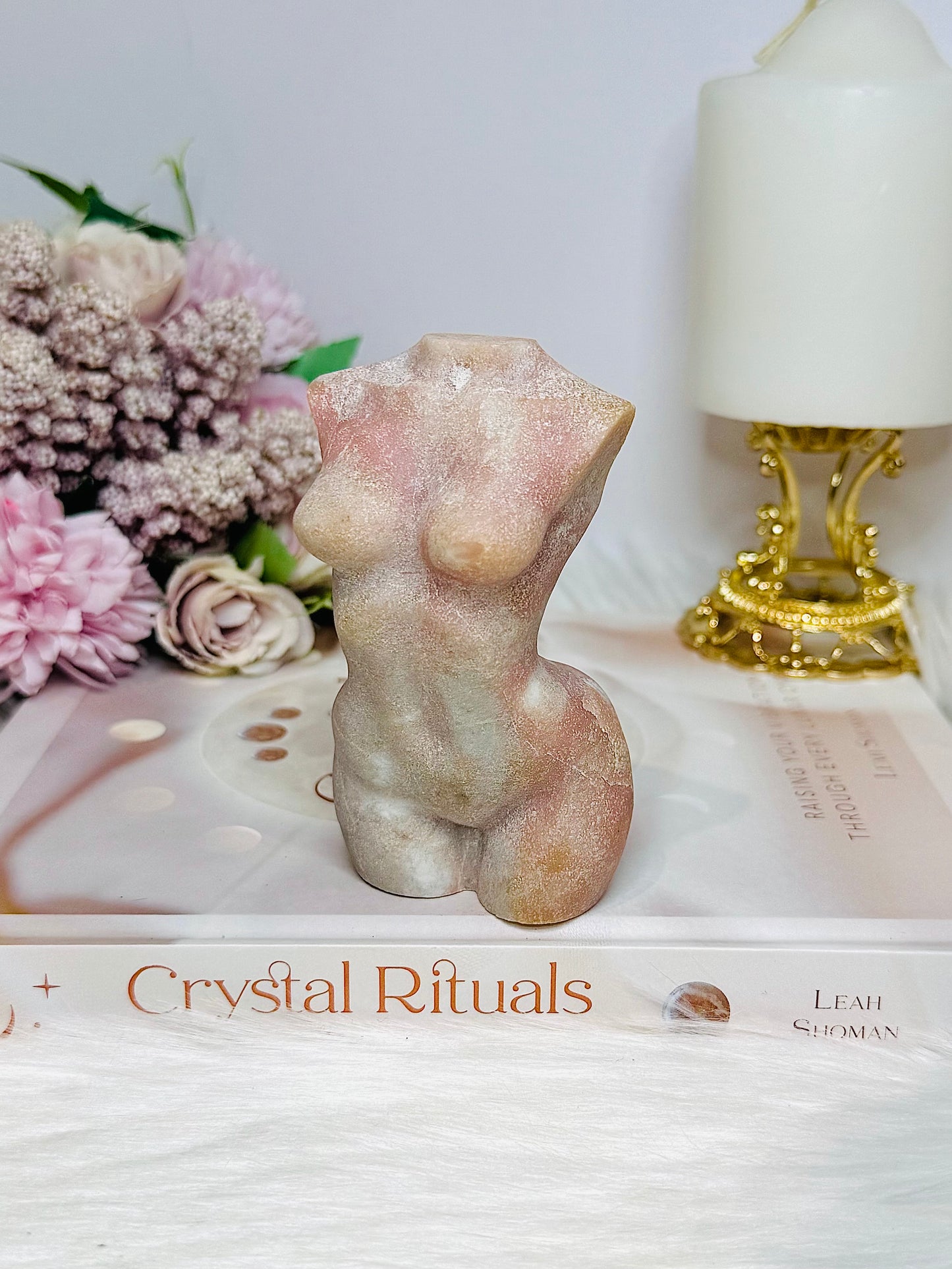 Pink Opal Carved Female Body 318g 10cm