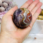 Crazy Lace Amethyst Sphere on Stand 221g