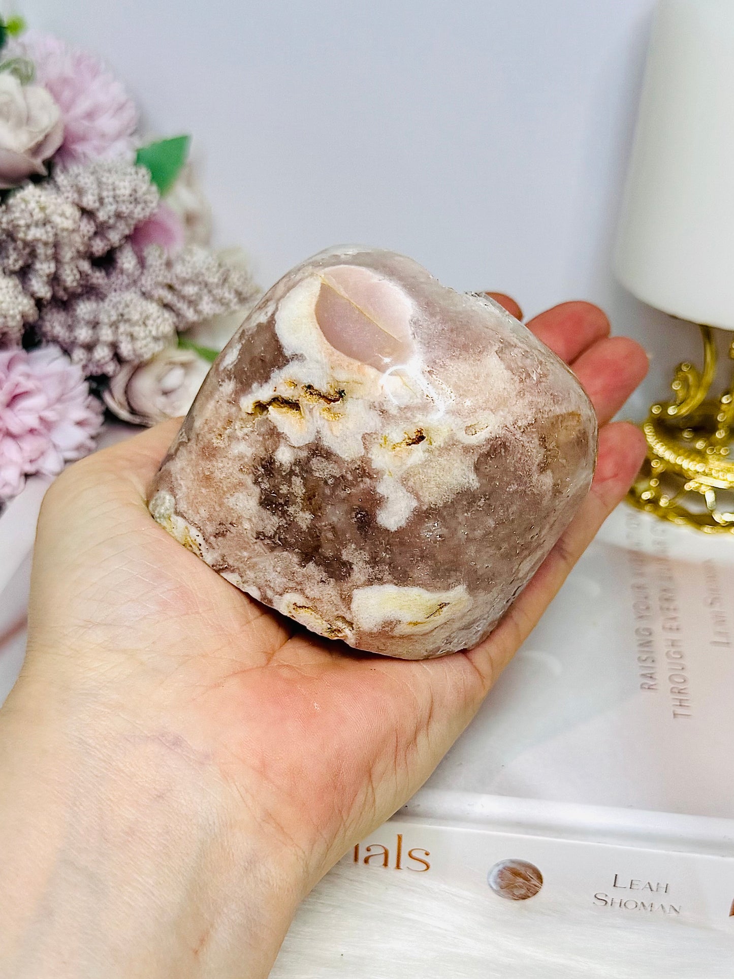Natural Pink Amethyst Druzy Freeform 451g 7cm