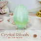 Pistachio Calcite Palm Stone (stand is display only)