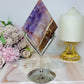 Large Crazy Lace Amethyst Diamond on Stand 18cm