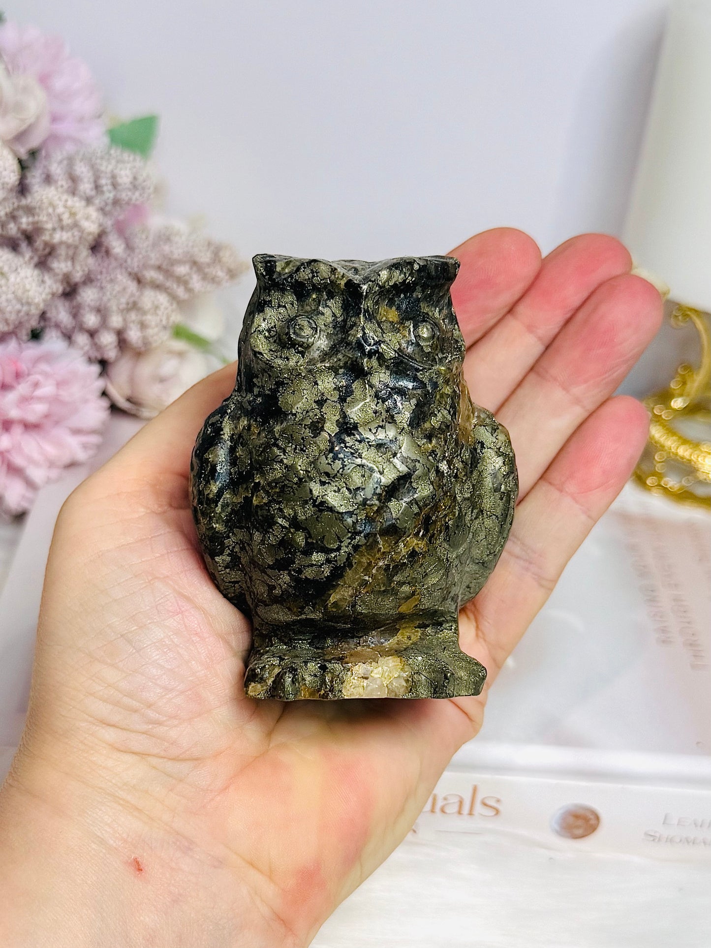 Large Pyrite Owl 8cm 461g