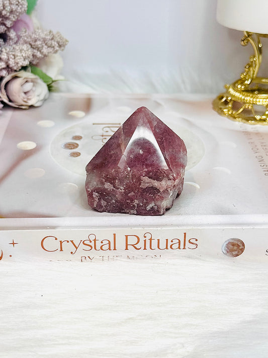 Strawberry Quartz Polished Top Freeform (natural fracture line in top)
