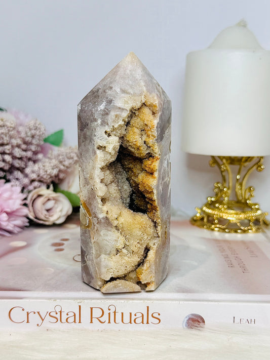 Pink Amethyst Chunky Druzy Tower 12cm 391g