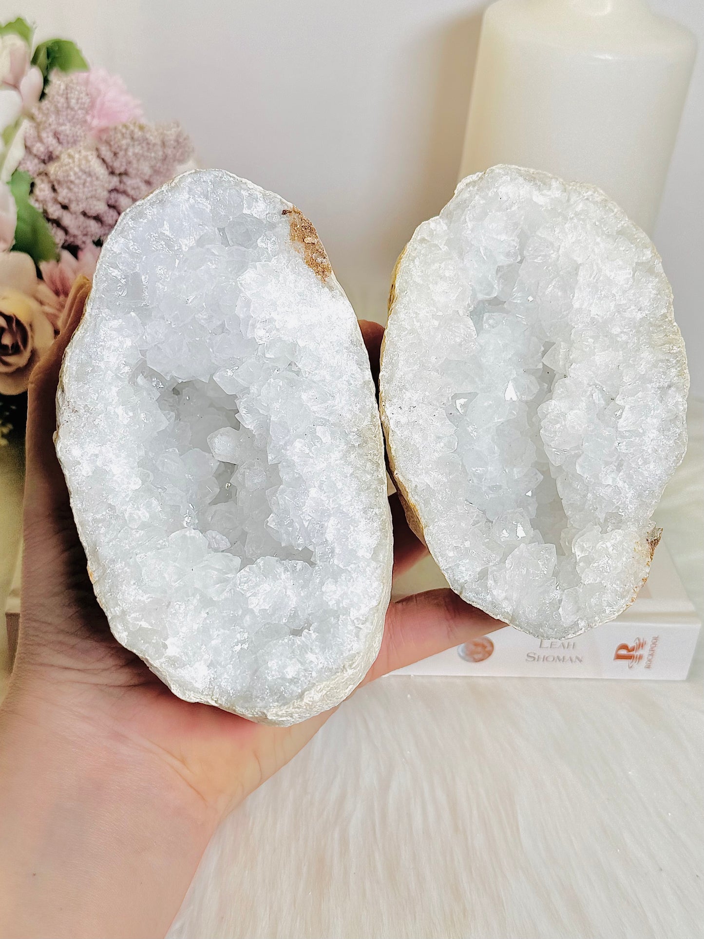 Large 1.55KG Natural Moroccan Geode Quartz Set