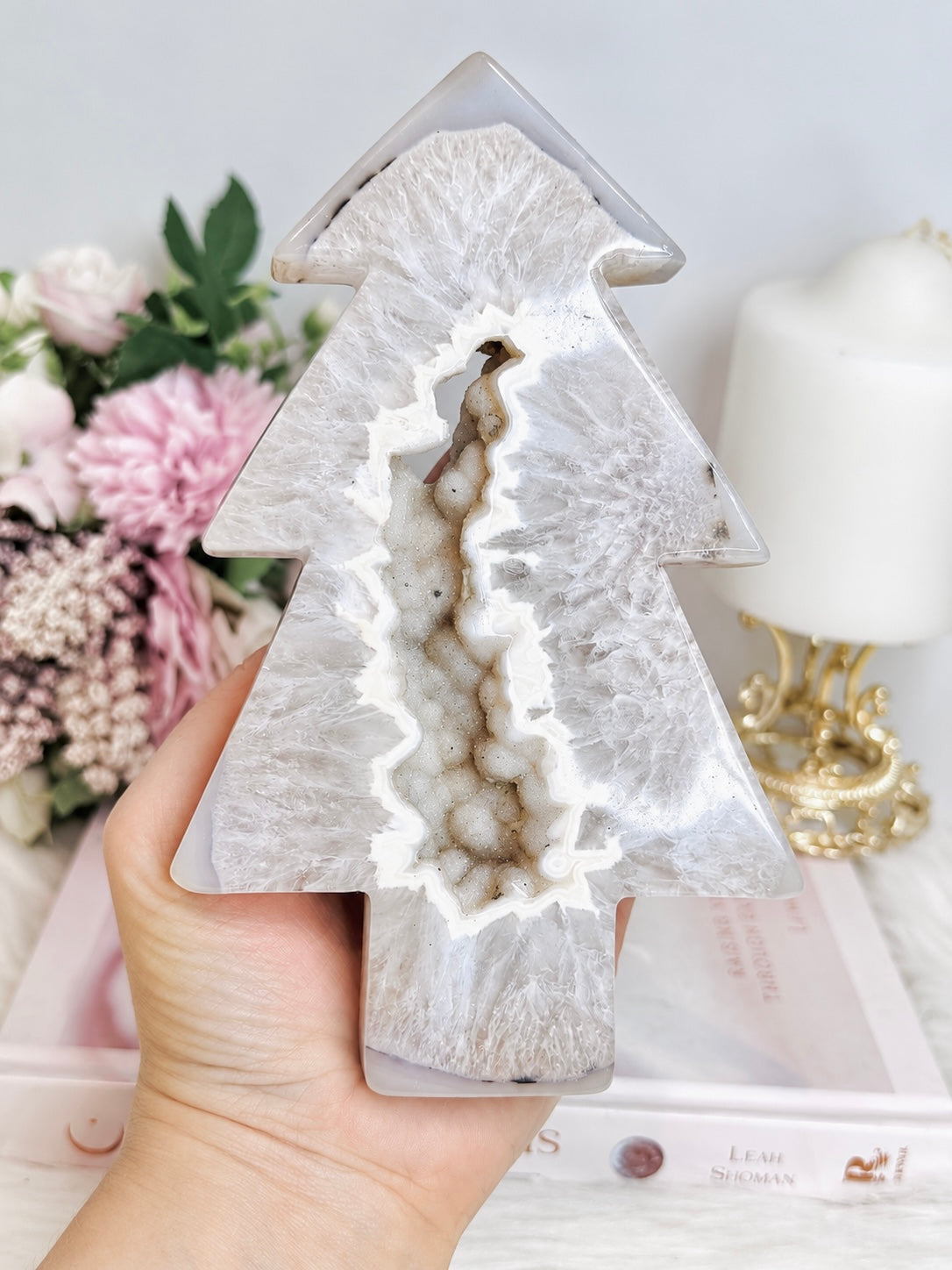 Large High Grade Sugar Druzy Agate Christmas Tree 18cm 445g