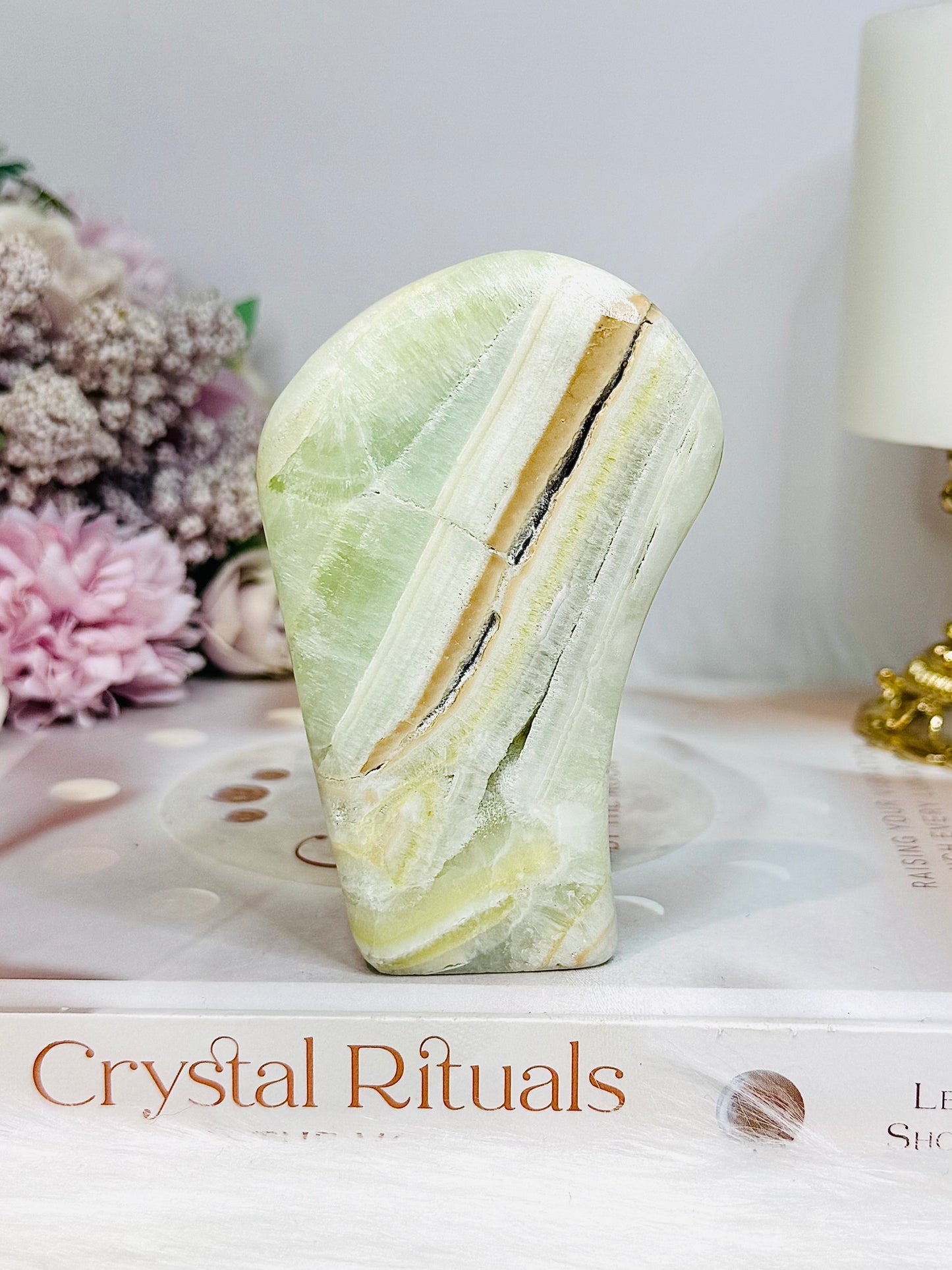 Natural Pistachio Calcite Freeform 10cm