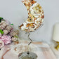 Druzy Money Agate Moon on Stand 19.5cm