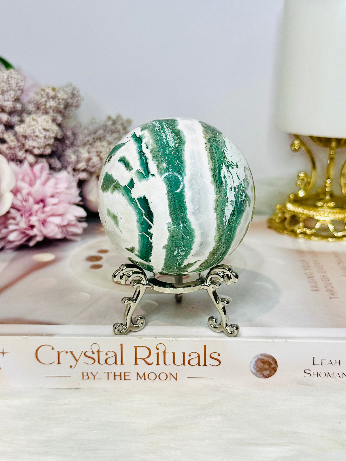 Unicorn Jasper Sphere on Stand 337g