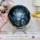 Natural Volcano Agate Druzy Sphere UV Reactive On Stand 607grams