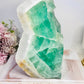 Incredible Huge 2.68KG Natural Green Fluorite Chunky Tower | Obelisk with Rainbows 
(please note back of tower is not flat see pics)