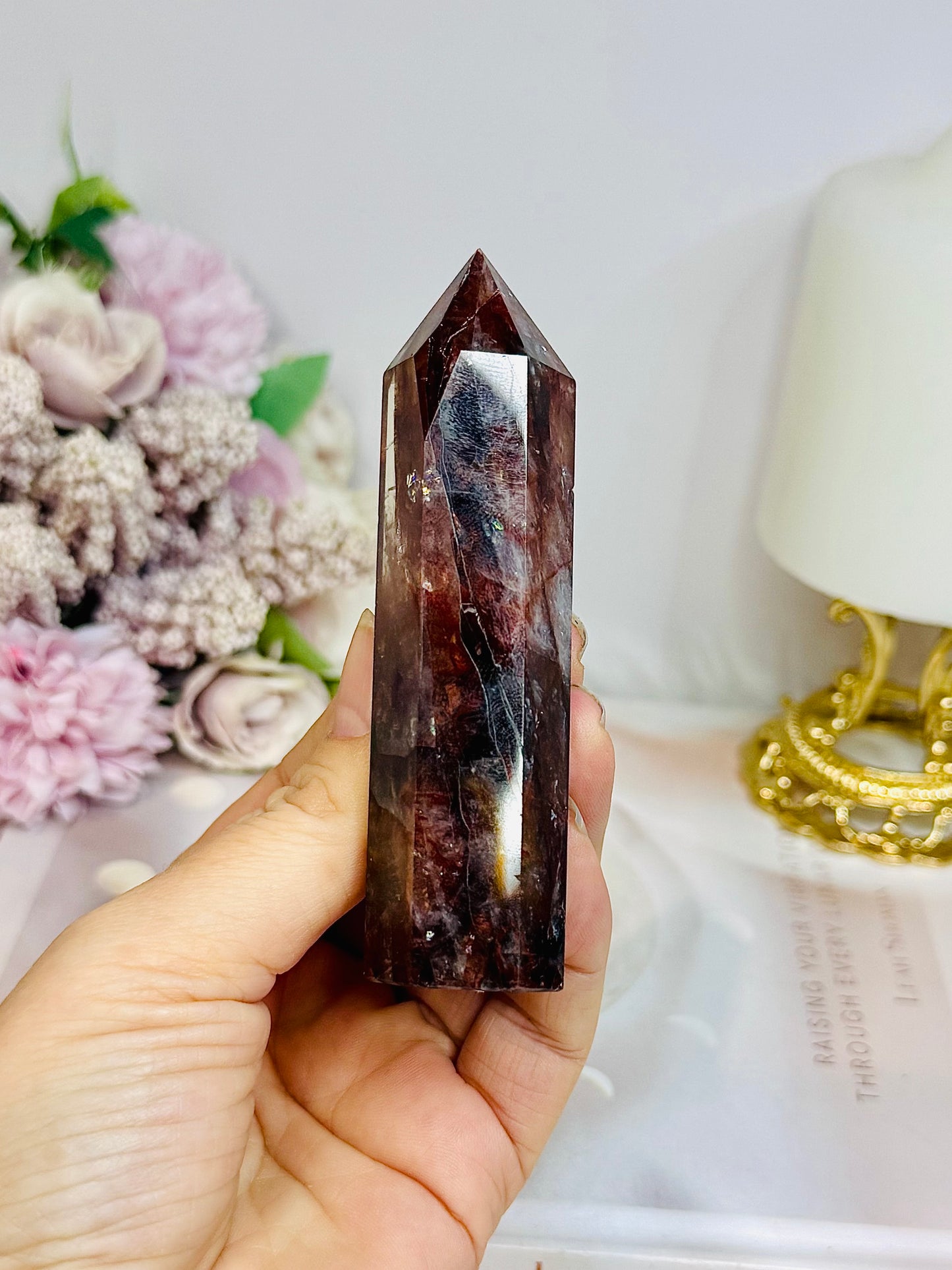 High Grade Fire Quartz Tower 10cm