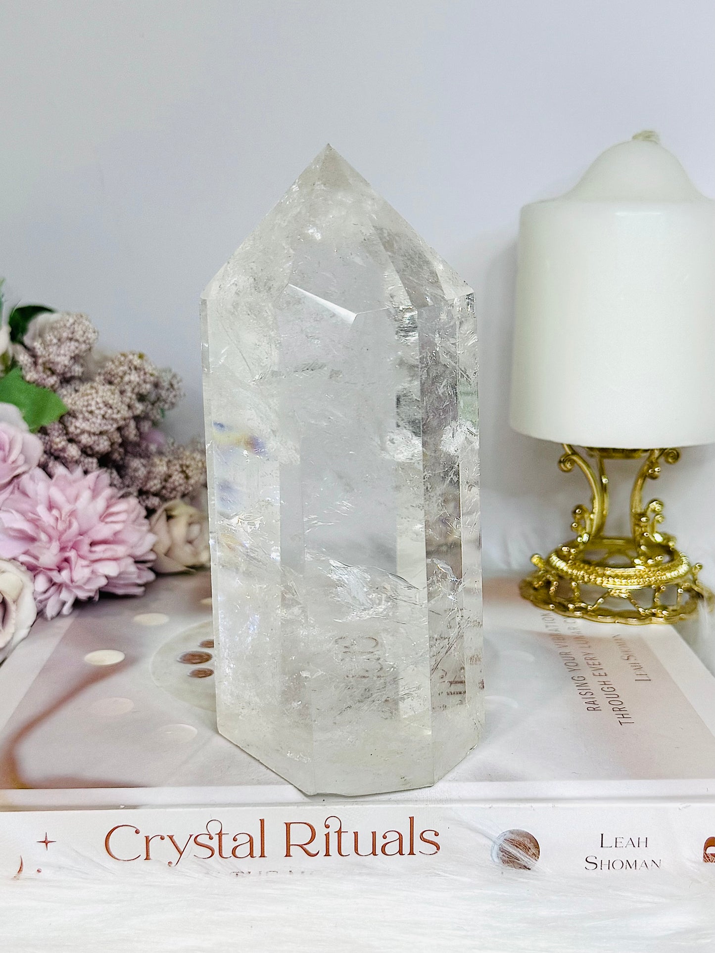 High Grade AAA Clear Quartz Large Chunky Tower From Brazil 15.5cm 956g