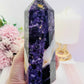 Large 16cm Chunky 865gram Purple Root Fluorite Tower