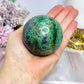 Large Ruby Fuchsite Sphere on Stand UV Reactive 422g