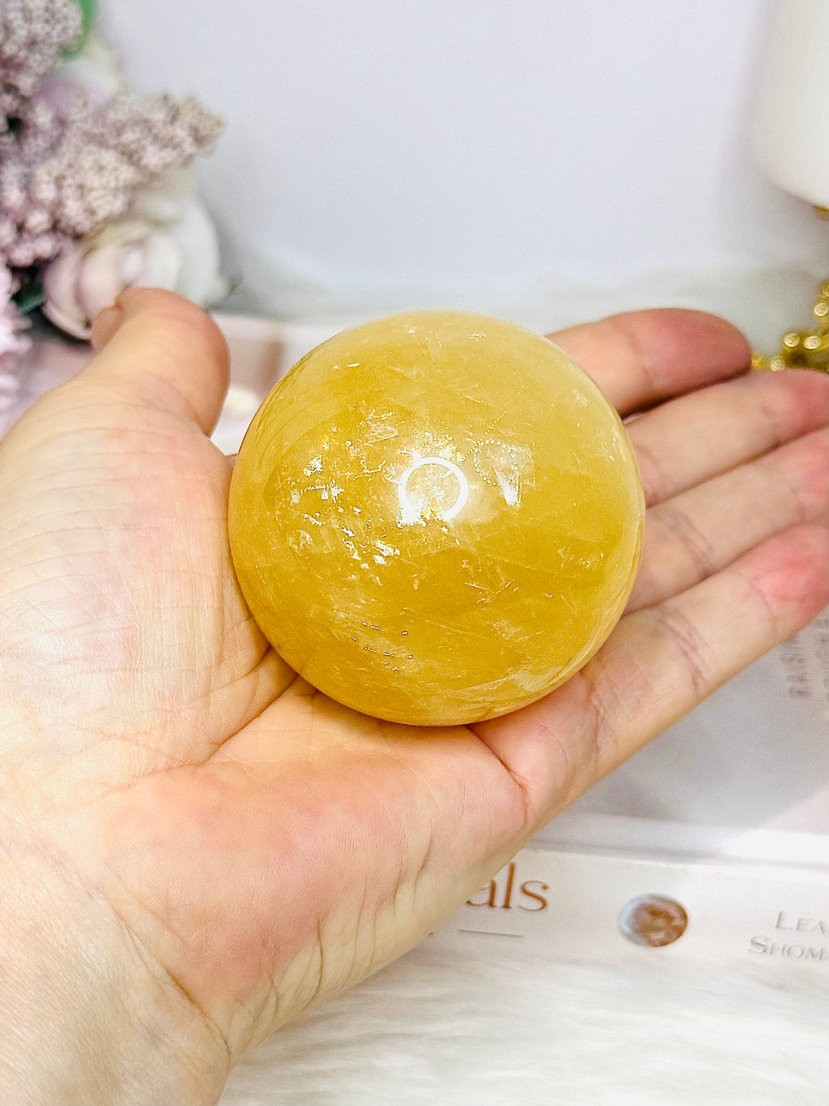 Golden Healer Quartz Sphere on Stand 248g