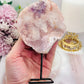 Natural Druzy Pink Amethyst Slab on Stand 15cm