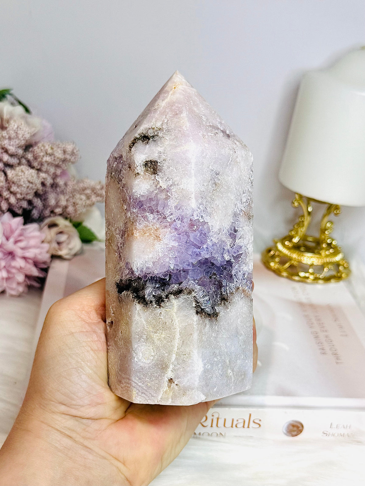High Grade Chunky Pink Amethyst Druzy Tower 14.5cm 742g