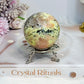 Plum Blossom Jasper Sphere on Stand 269g