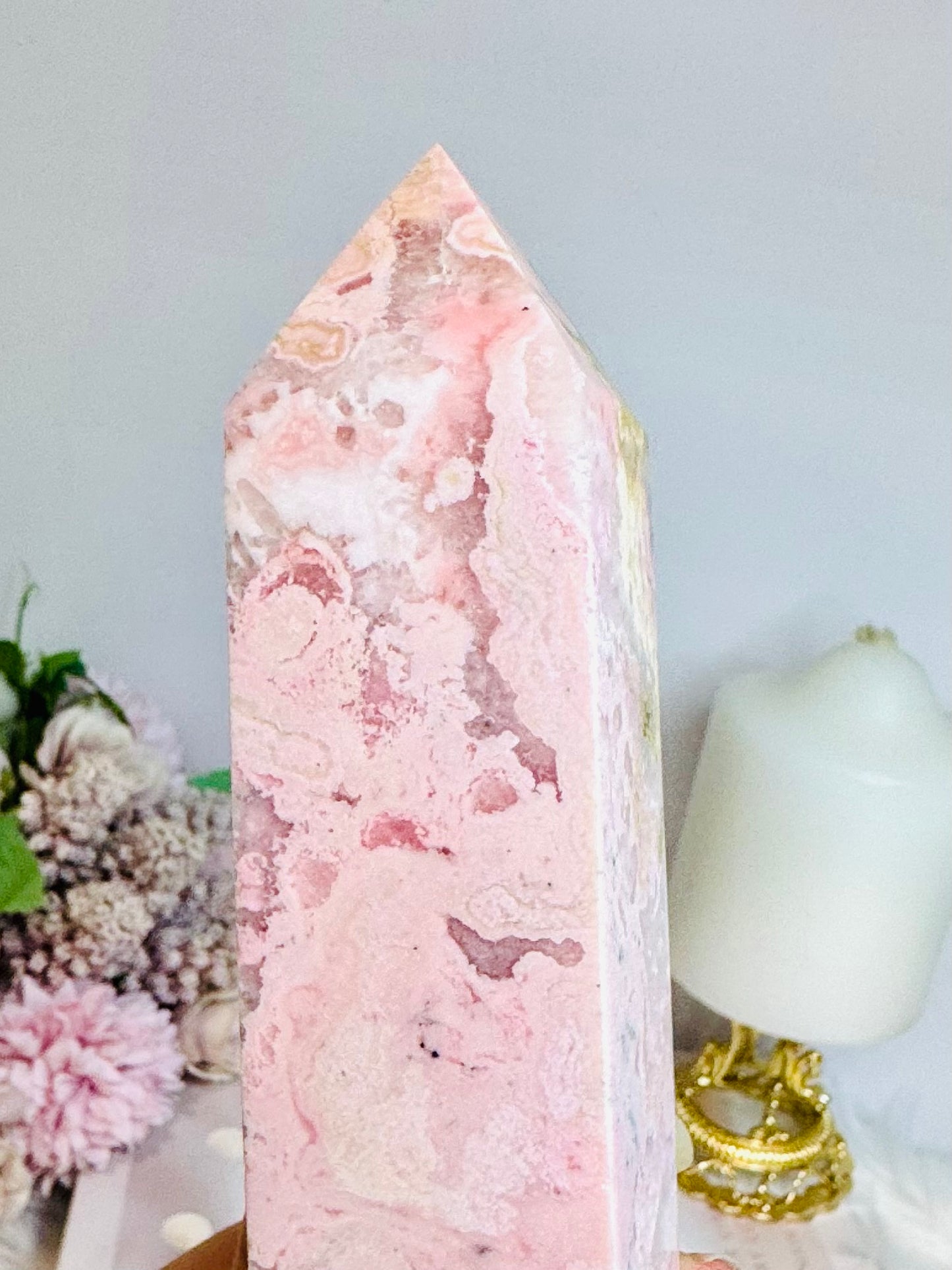 Huge Pink Peruvian Rhodochrosite Tower 29cm 993grams