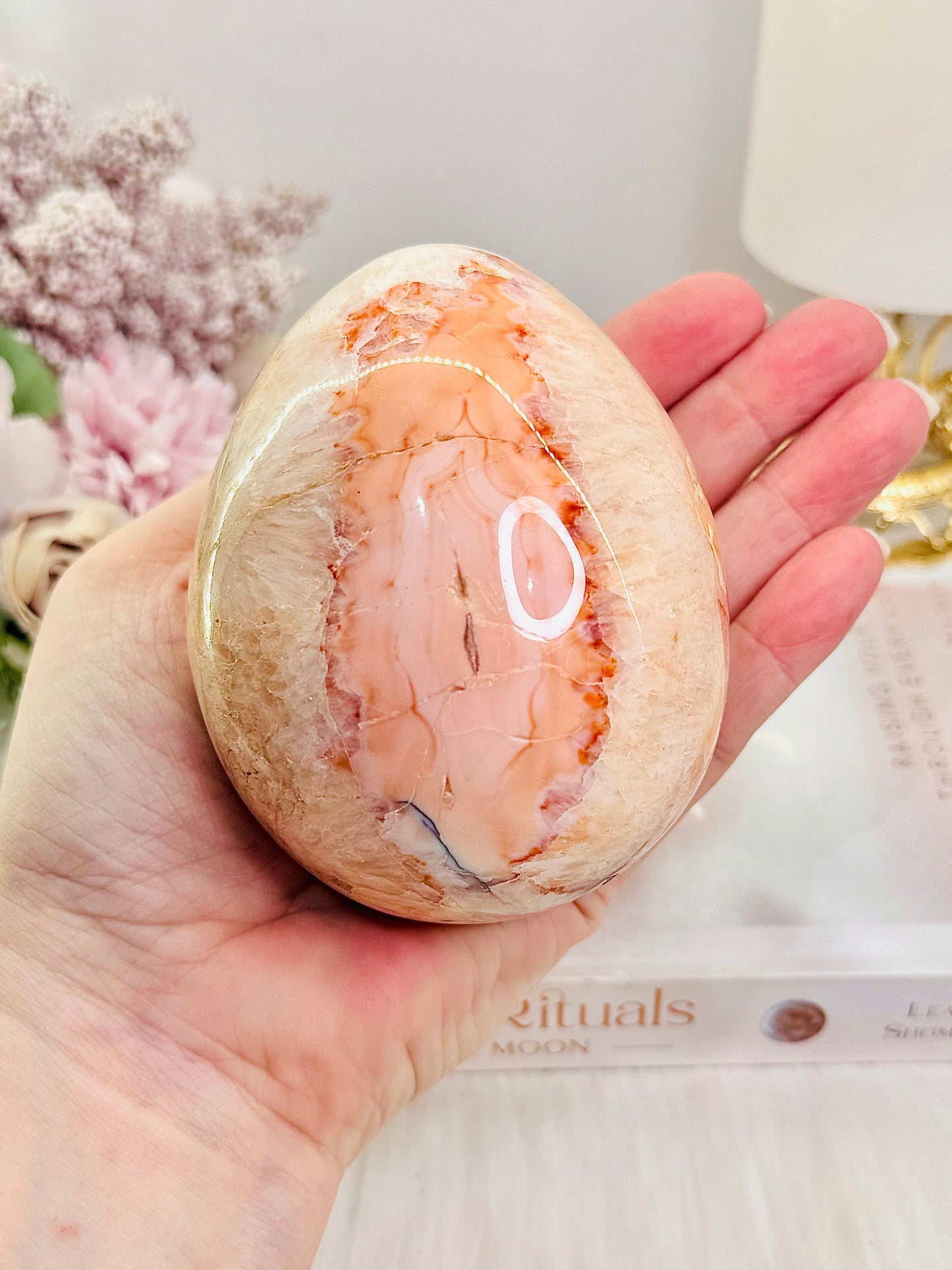 Large 659gram Carnelian Egg On Stand