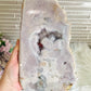 Statement Piece ~ Huge Pink Amethyst Druzy Chunky Butterfly Wings On Stand 33cm x 34cm 4.2KG