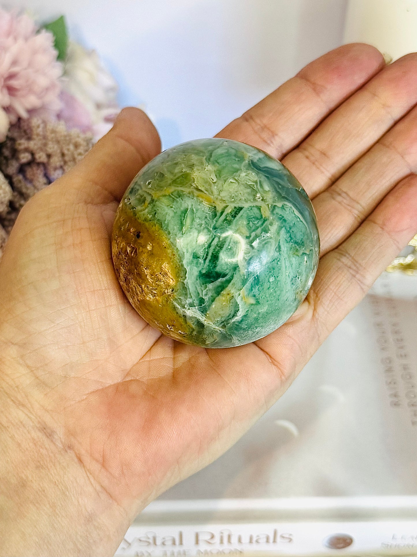 Beautiful Natural Variscite Sphere On Stand 6.5cm