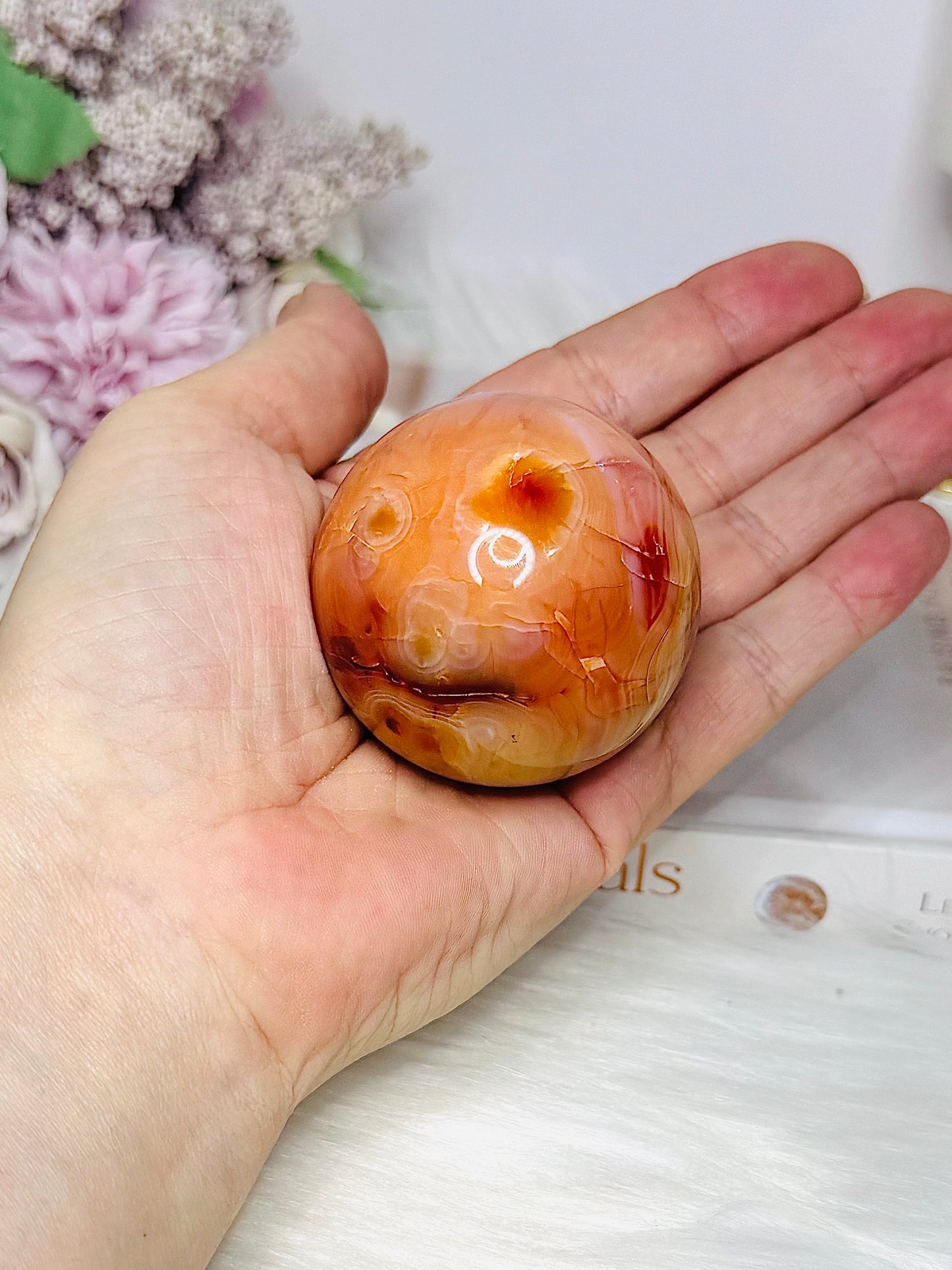 Carnelian Sphere on Stand 174g