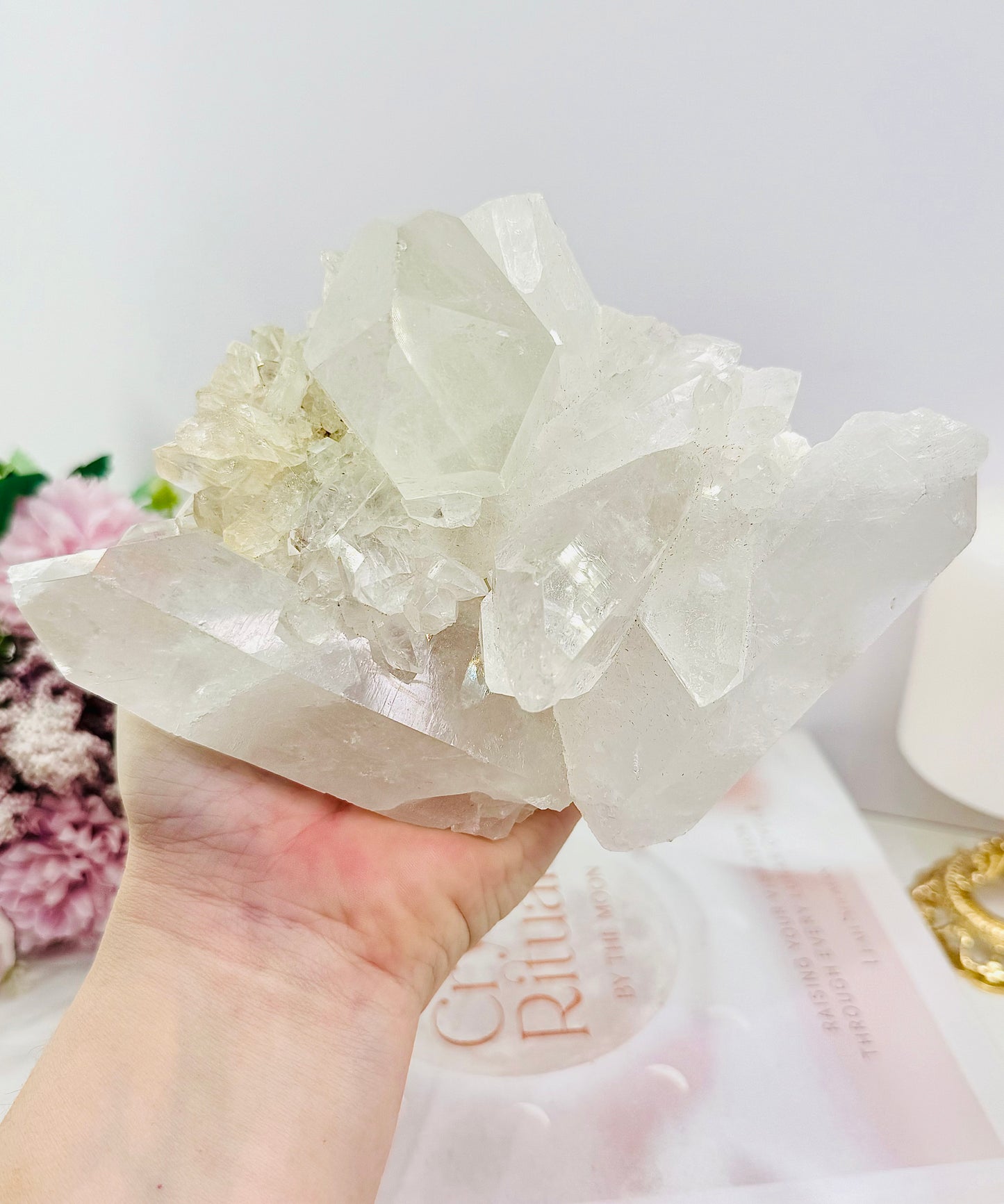 High Grade Stunning Large Clear Quartz Natural Specimen On Stand 1.2KG