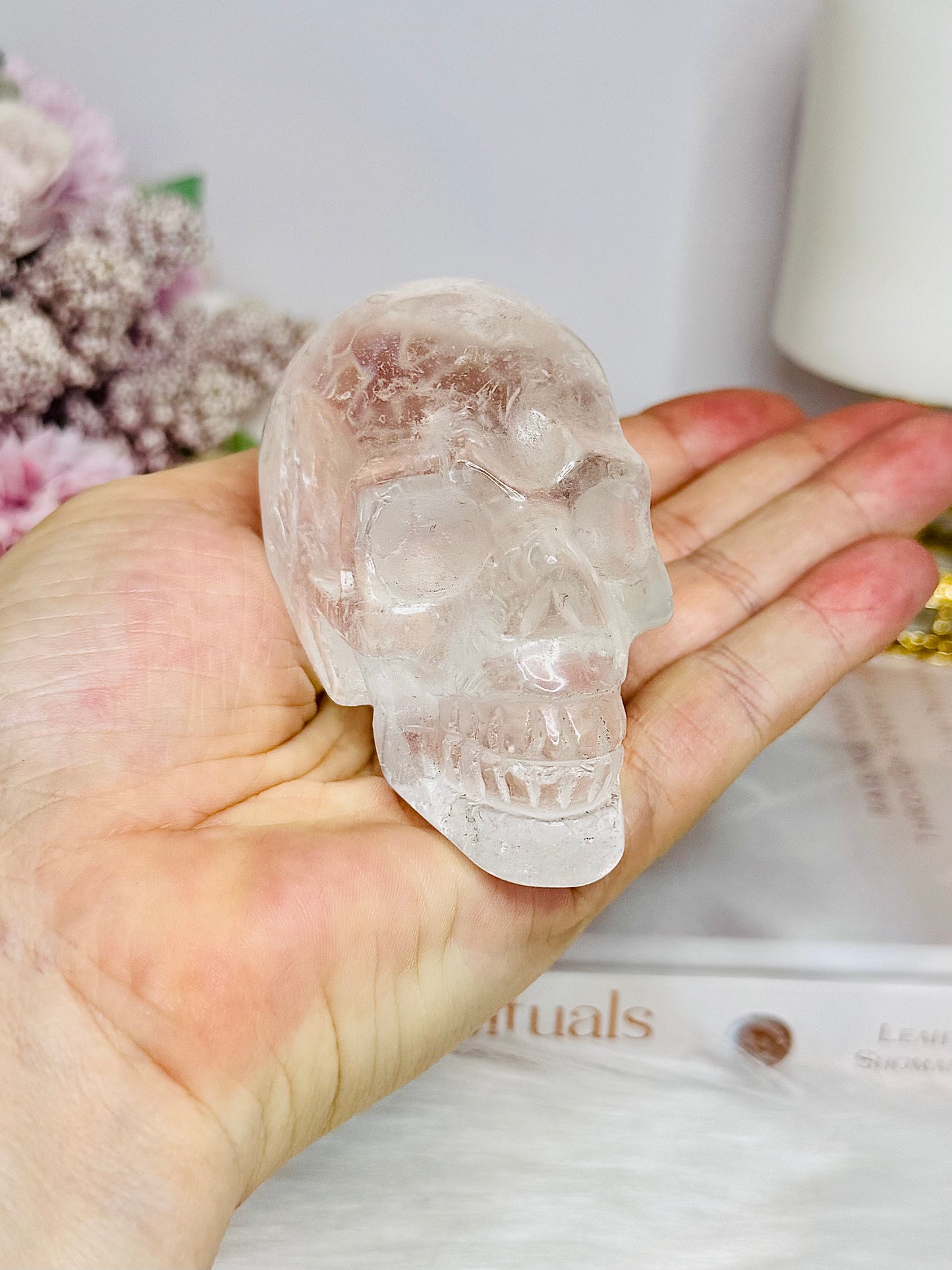 Clear Quartz Carved Skull 7cm 235g