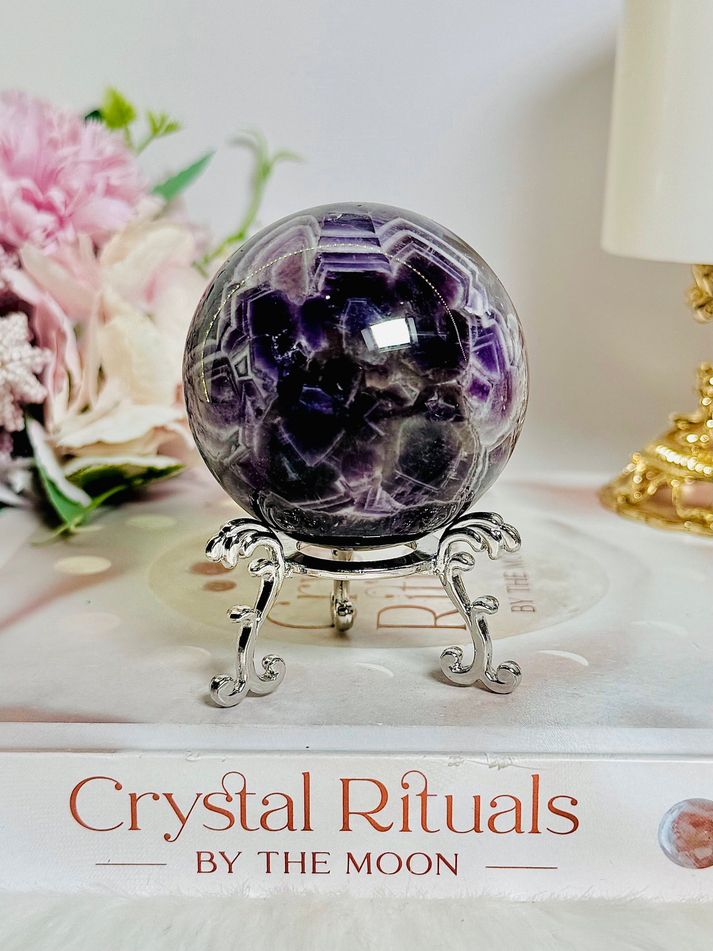 Beautiful Dream | Chevron Amethyst Sphere on Stand 263grams