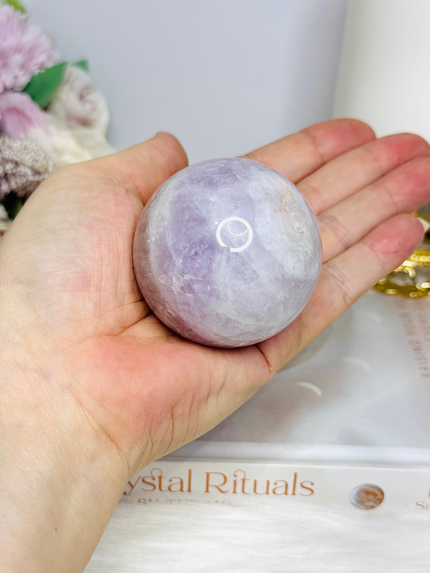 Natural Kunzite Sphere on Stand 5.5cm
