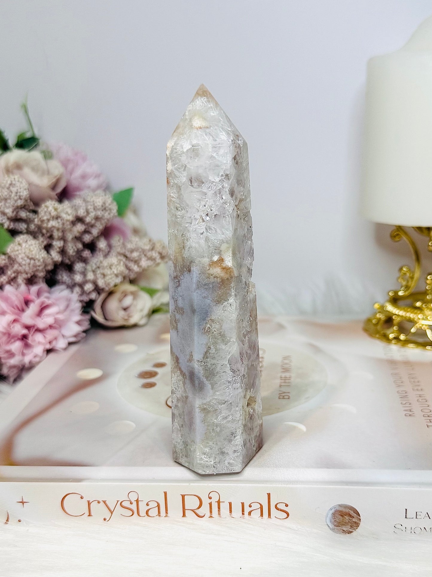 Druzy Flower Agate Tower 12.5cm