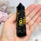 Black Obsidian Gold Sun & Moon Tower 10cm