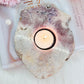Pink Amethyst Large Natural Candle Holder 16cm