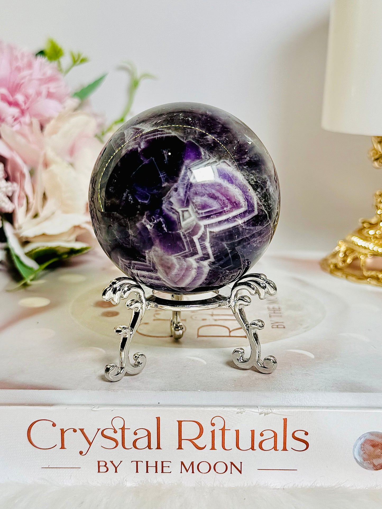 Beautiful Dream | Chevron Amethyst Sphere on Stand 263grams