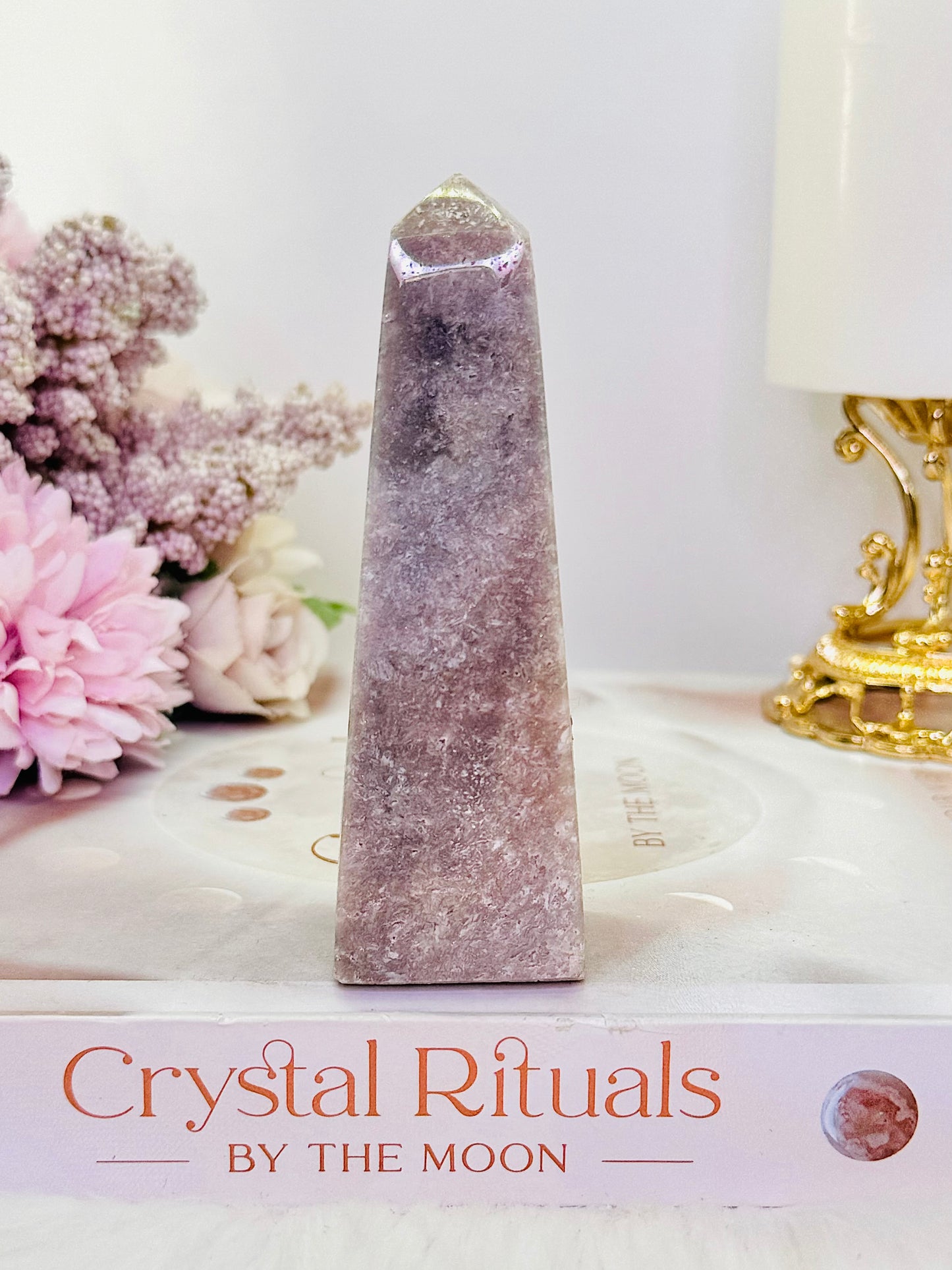 Natural 10cm Pink Amethyst Obelisk | Tower