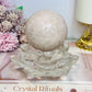 Large Pink Amethyst Sphere on Glass Lotus Stand 780g