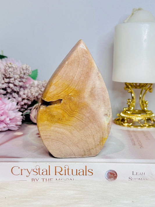 Druzy Pink Amethyst Carved Flame | Teardrop 12cm 362g