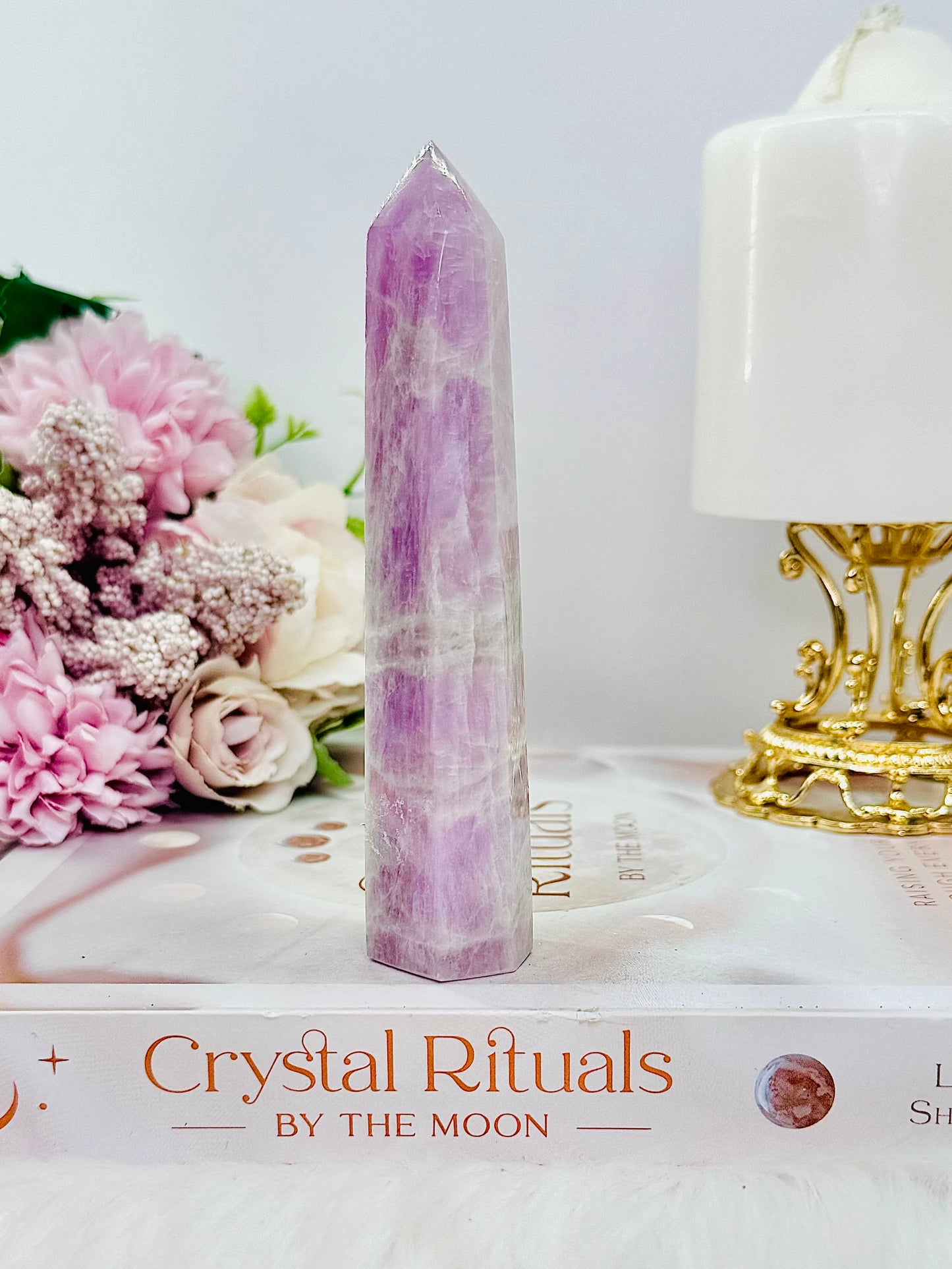 Stunning Tall 12.5cm Natural Kunzite Tower