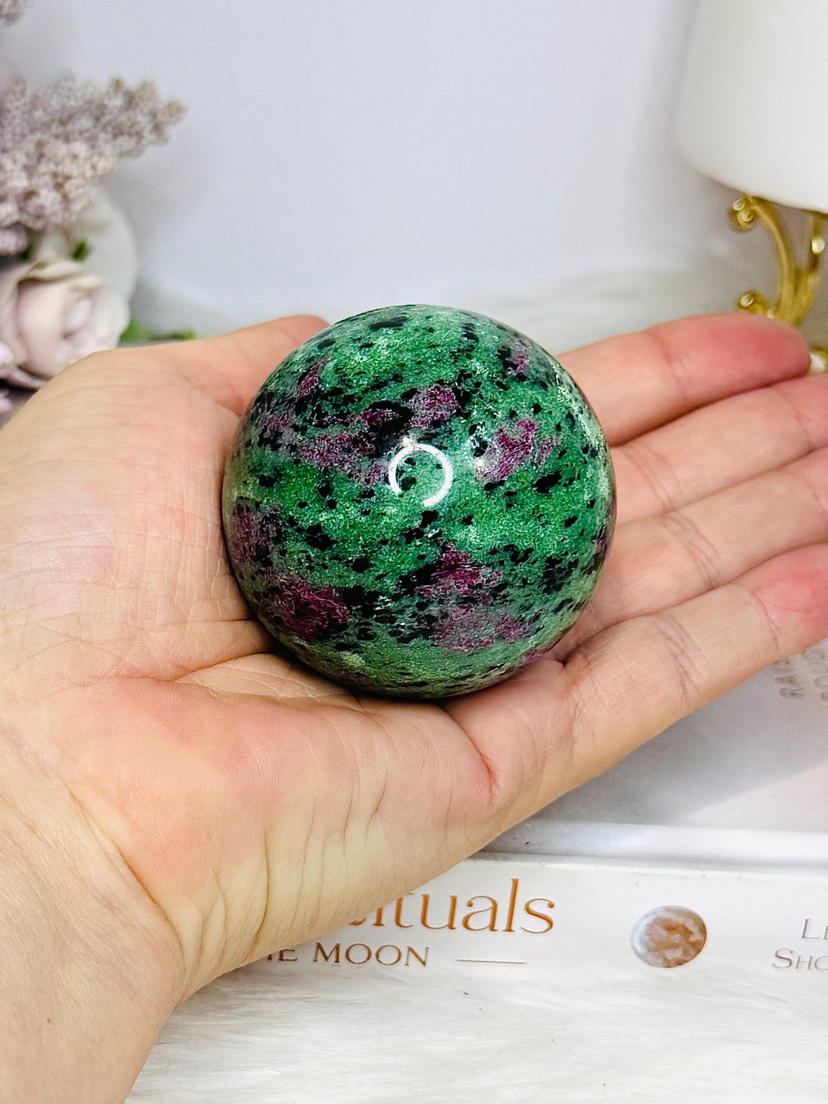 Ruby Zoisite Sphere on Stand 275g