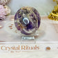 Large Chevron Amethyst Palm Stone (stand is display only)