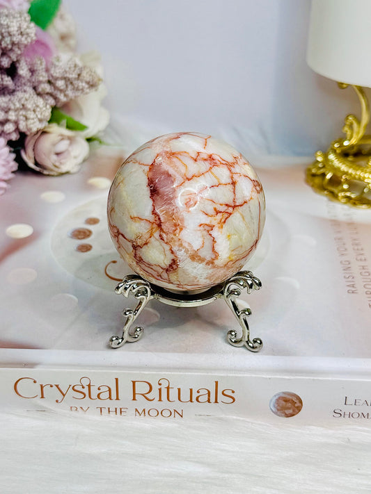 Red Vein Jasper Sphere on Stand 233g