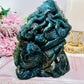 Full of Flash Huge 1.2KG 17cm Tall Labradorite Carved Sea Life With An Octopus & Turtle