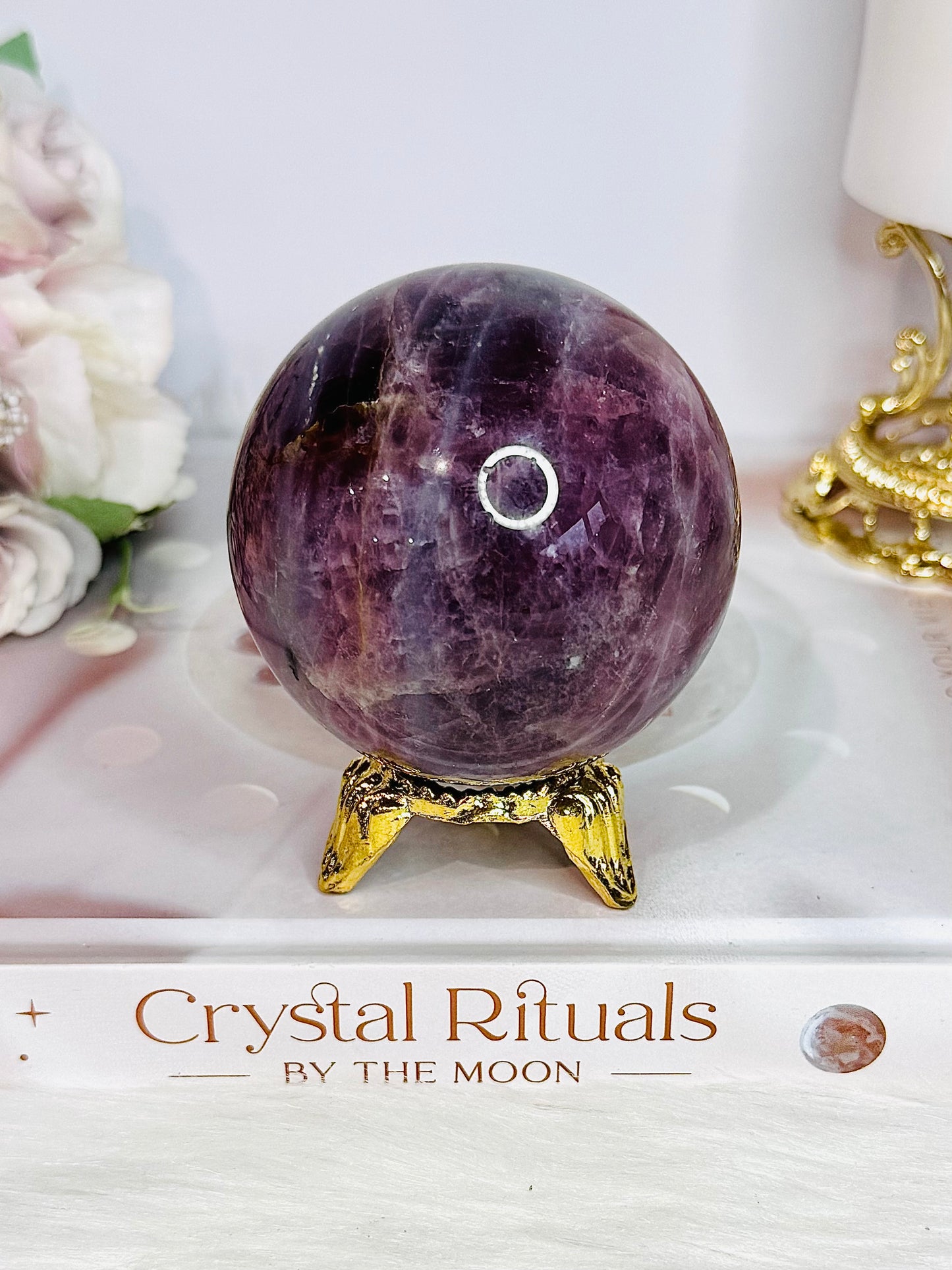 The Most Magical Large Lavender Star Rose Quartz Sphere with Flash On Stand 402grams