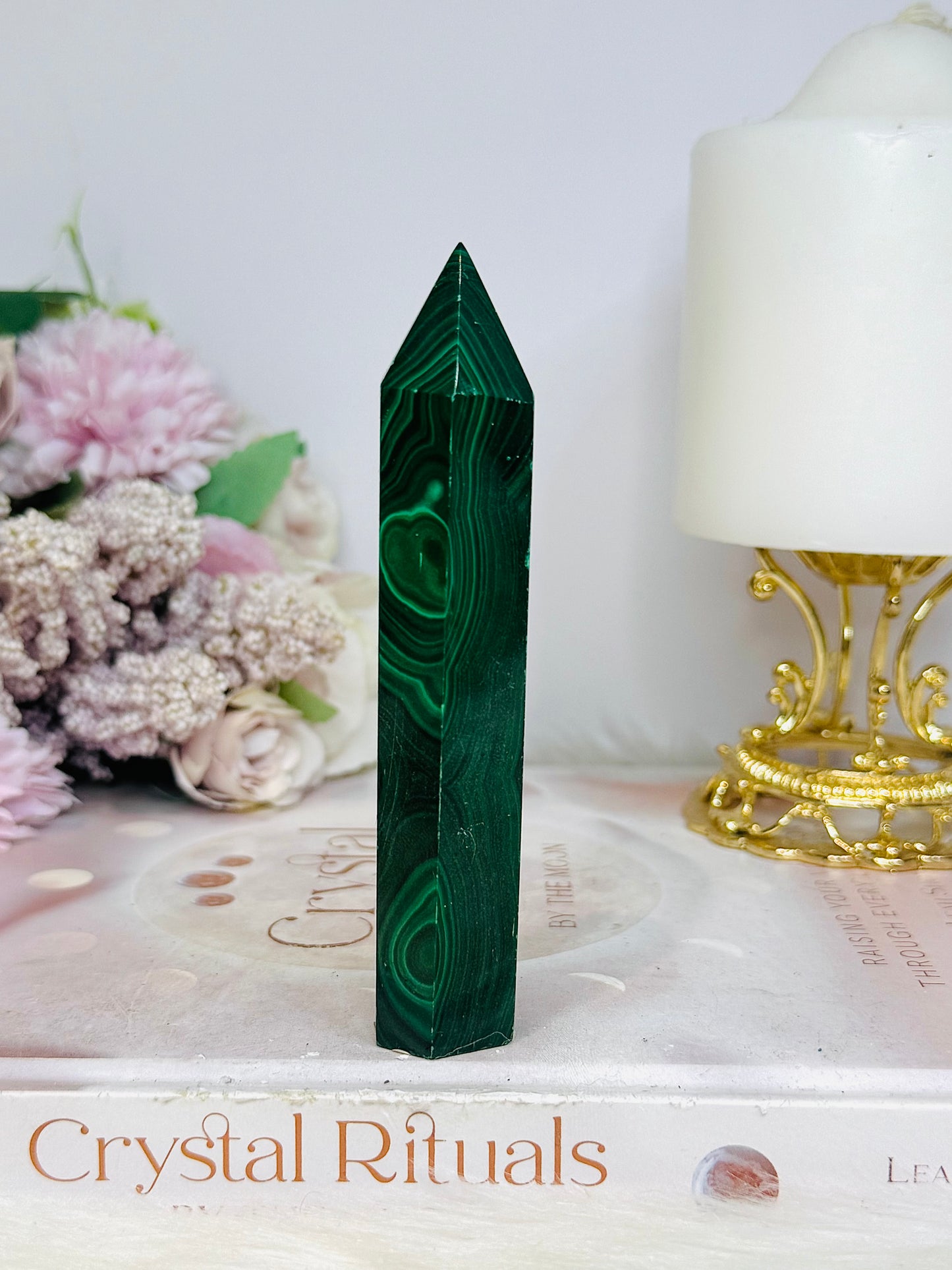 AAA High Grade Natural Malachite Tower From Congo 11.5cm