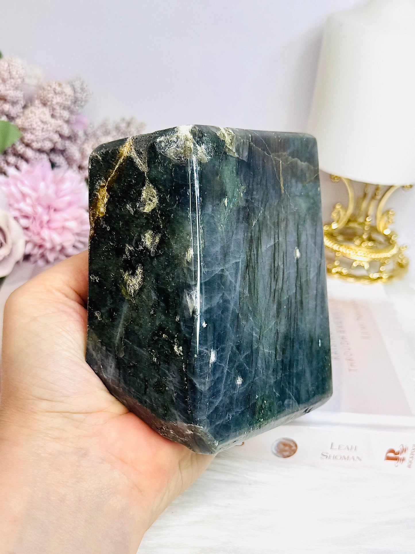 Large Labradorite Freeform with Pink & Purple Flash ~ Half price due to damage and a chipped edge 1.13KG