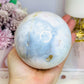 Large Agate Sphere with Blue Hues on Stand 860g
